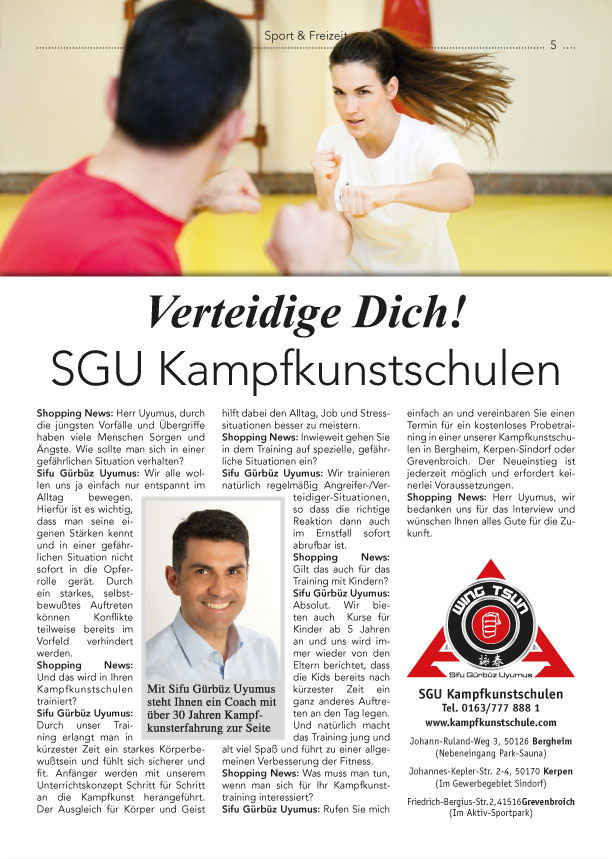 Presseberichte der SGU Wing Tsun Kampfkunstschulen | Story @ SGU Wing Tsun Kampfkunstschulen